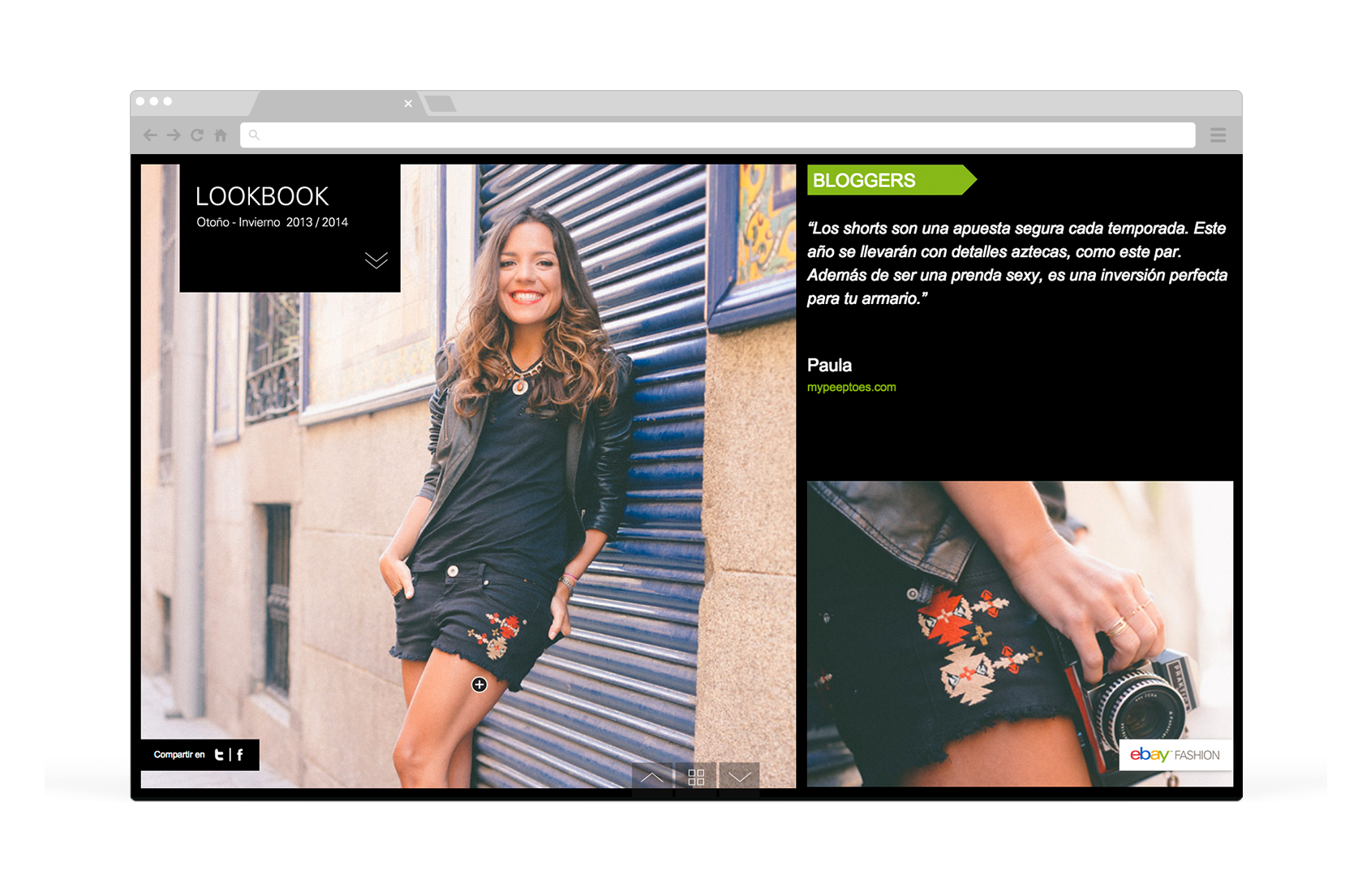 Diseño web Lookbook eBay