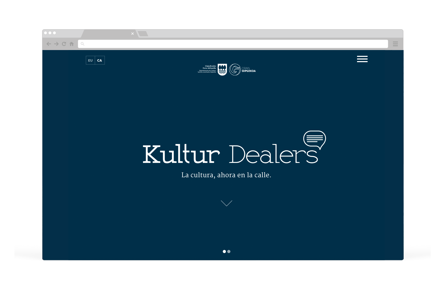 Diseño web página home Kultur Dealers
